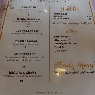 menu