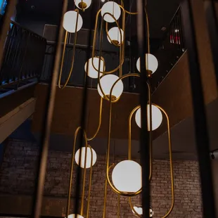 a large chandelier hanging from the ceiling