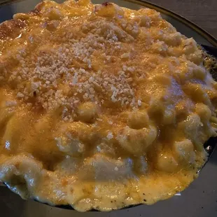 Amazing mac and cheese! And HUGE! (I wish I had put my hand in the picture for scale.)