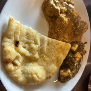 Indian food, naan and curries