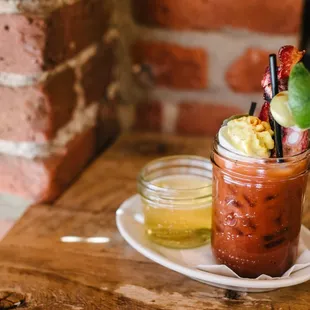 We have an award winning Bloody Mary, complete with all the fixings!