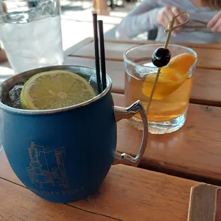 Moscow Mule and an Old Fashioned (Bushmills)