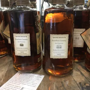 bottles of bourbon
