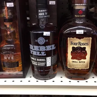 bottles of bourbon