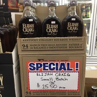 Elijah Craig Small Batch $25.50.