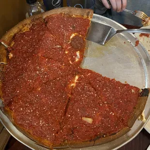 Deep dish pizza