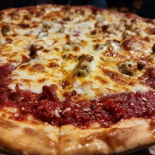 a cheese and pepperoni pizza
