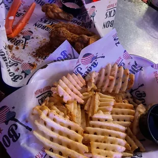 Chicken wings dry rub were too good! Obviously, more of a during pic