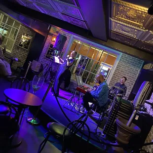 band playing on stage