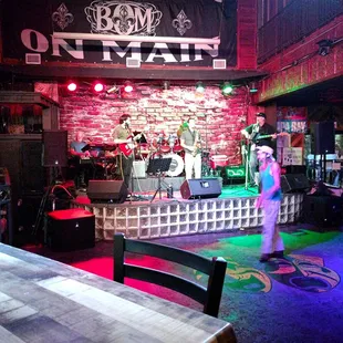 a band playing on stage