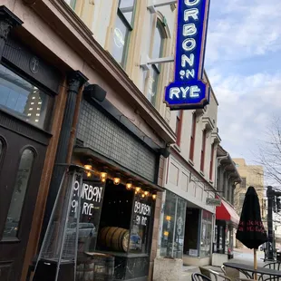 the outside of a bar