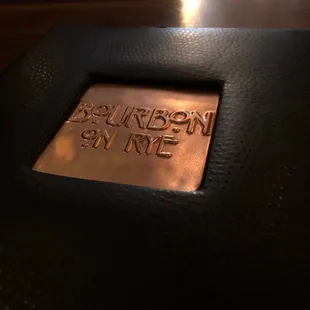 Front of menu