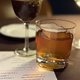 Pistachio Espresso Martini and Single Barrel Old Fashioned