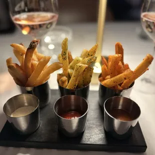 Complimentary fry flight