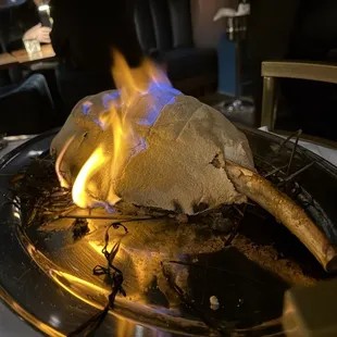 The steak before it was served to us