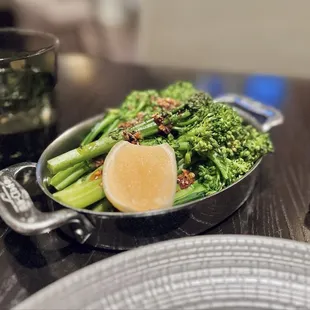 Broccolini with chili oil and lemon