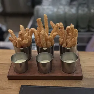 Complimentary French fries (Parmesan with truffle dip) - we asked for these only as they were our favorites from the previous time
