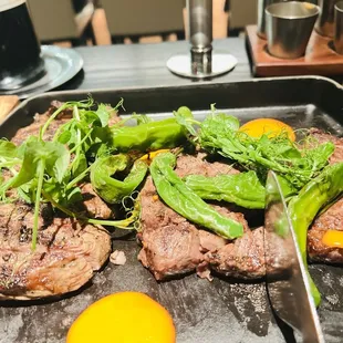 Steak combo, the right Wagyu is amazing