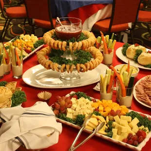a table full of appetizers