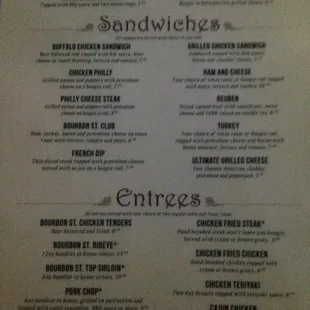 the menu