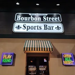 the entrance to bourbon street
