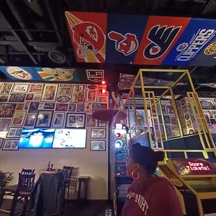 a woman sitting at a bar