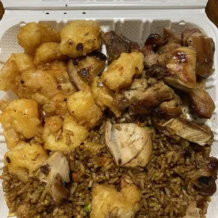 Bourbon Chicken and Shrimp