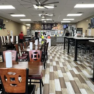 View of the dining area