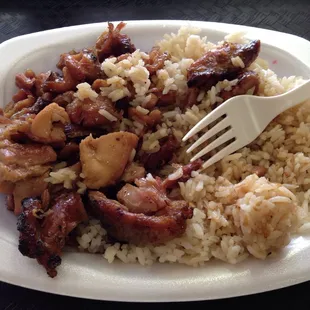 Bourbon Chicken and white rice. Simple and delicious!