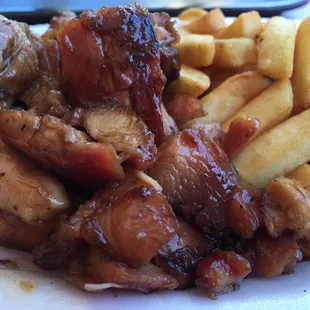 Small Bourbon Chicken with Fries.