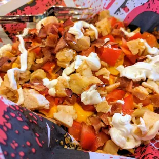 Nacho glory. Minus jalapenos add bacon!!!