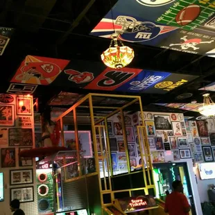 the interior of a bar