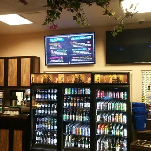 the inside of a liquor store