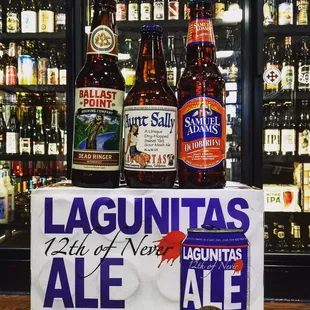 bottles of lagunitas ale and lagunitas ale