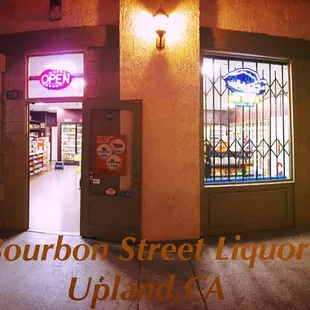 the front of a liquor shop