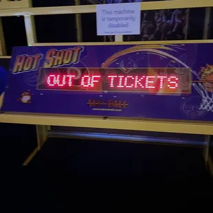 out of tickets on display