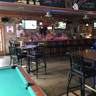 pool table and bar