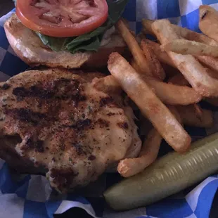 Cajun (blackened) chicken.  Quite Tasty