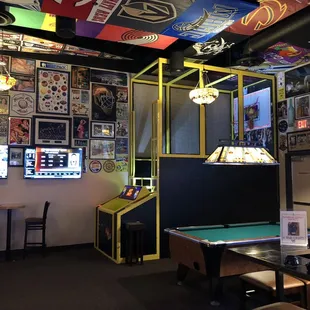 pool table and arcade