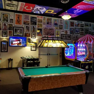 pool table and arcade