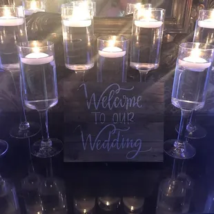 When you walk upstairs to the room you're greeted with a huge vintage mirror and a million floating candles.. such a beautiful touch.