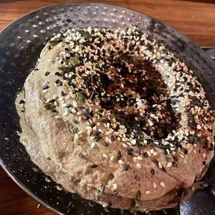 Miso Baba Ganoush Shichimi Togarashi, Furikake, Sesame Oil