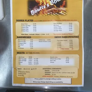 BBQ MENU