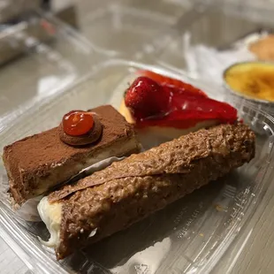 a variety of desserts