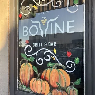 the front window of a restaurant