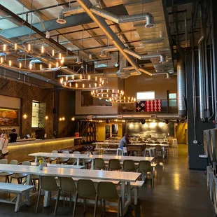 the interior of the brewery