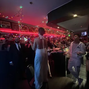 a woman in a white dress