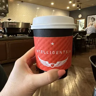 Regular coffee by Intelligentia. Delightful for only $2.50