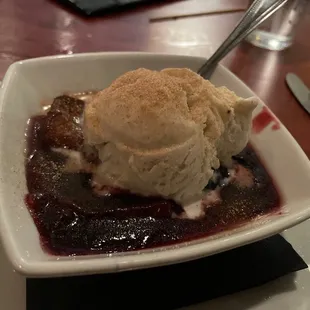 Blueberry cobbler.