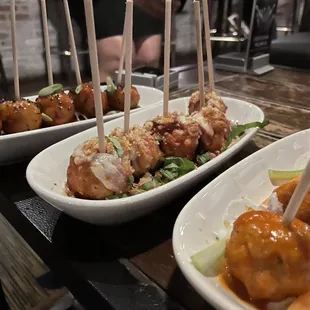 Meatball trio- The Buffalo and Asian meatballs were tasty!